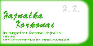 hajnalka korponai business card